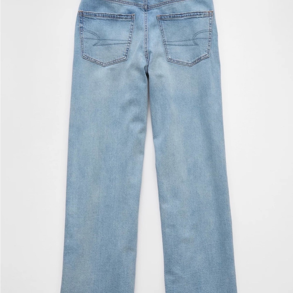 American Eagle Outfitters super high-rise Light Blue ultra Wide-Leg Jeans - Picture 4 of 8